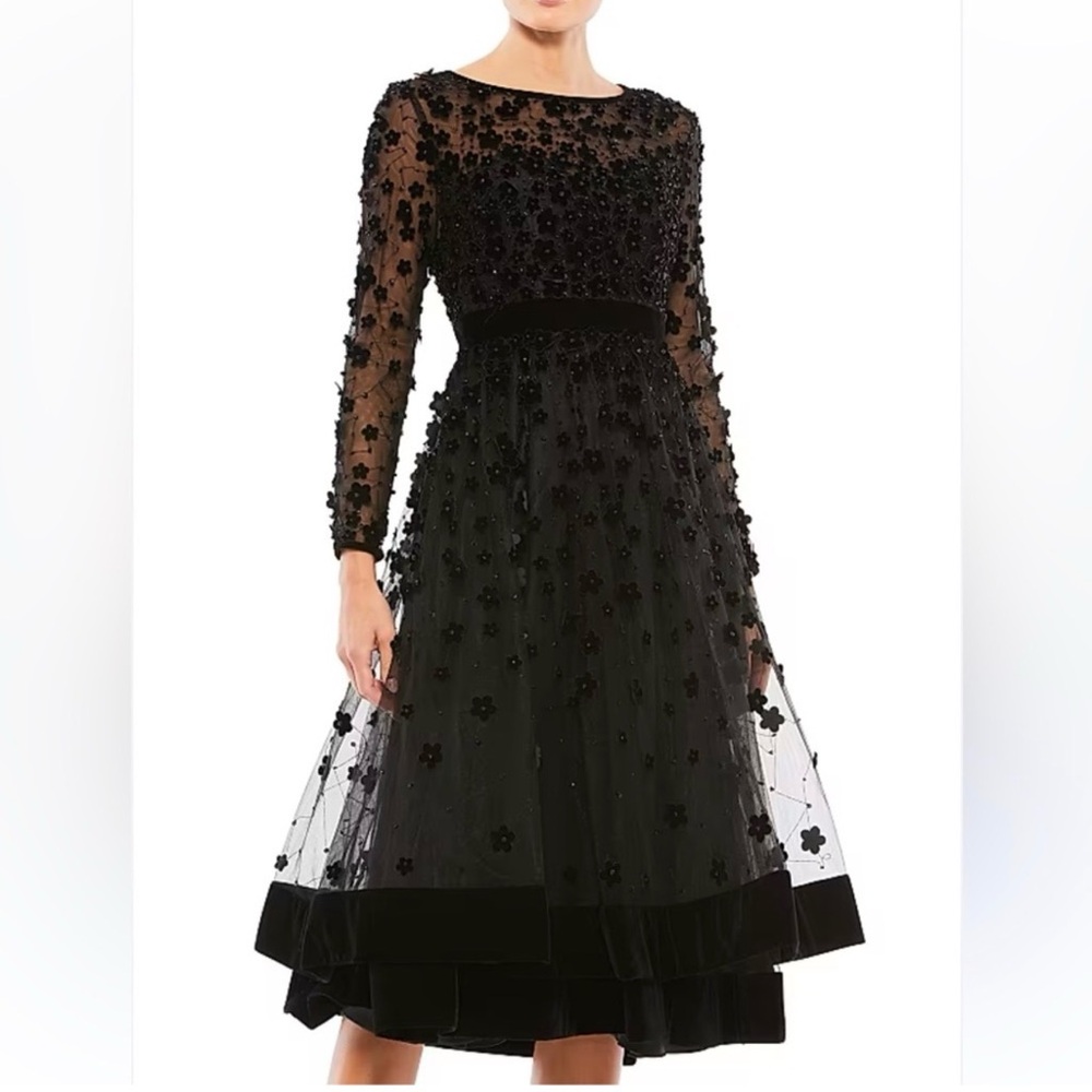 Mac Duggal Fit and Flare Midi Formal Dress